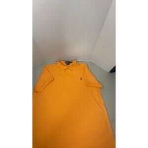 Polo Ralph Lauren Mens XL 100% Cotton Orange Shirt Blue Pony